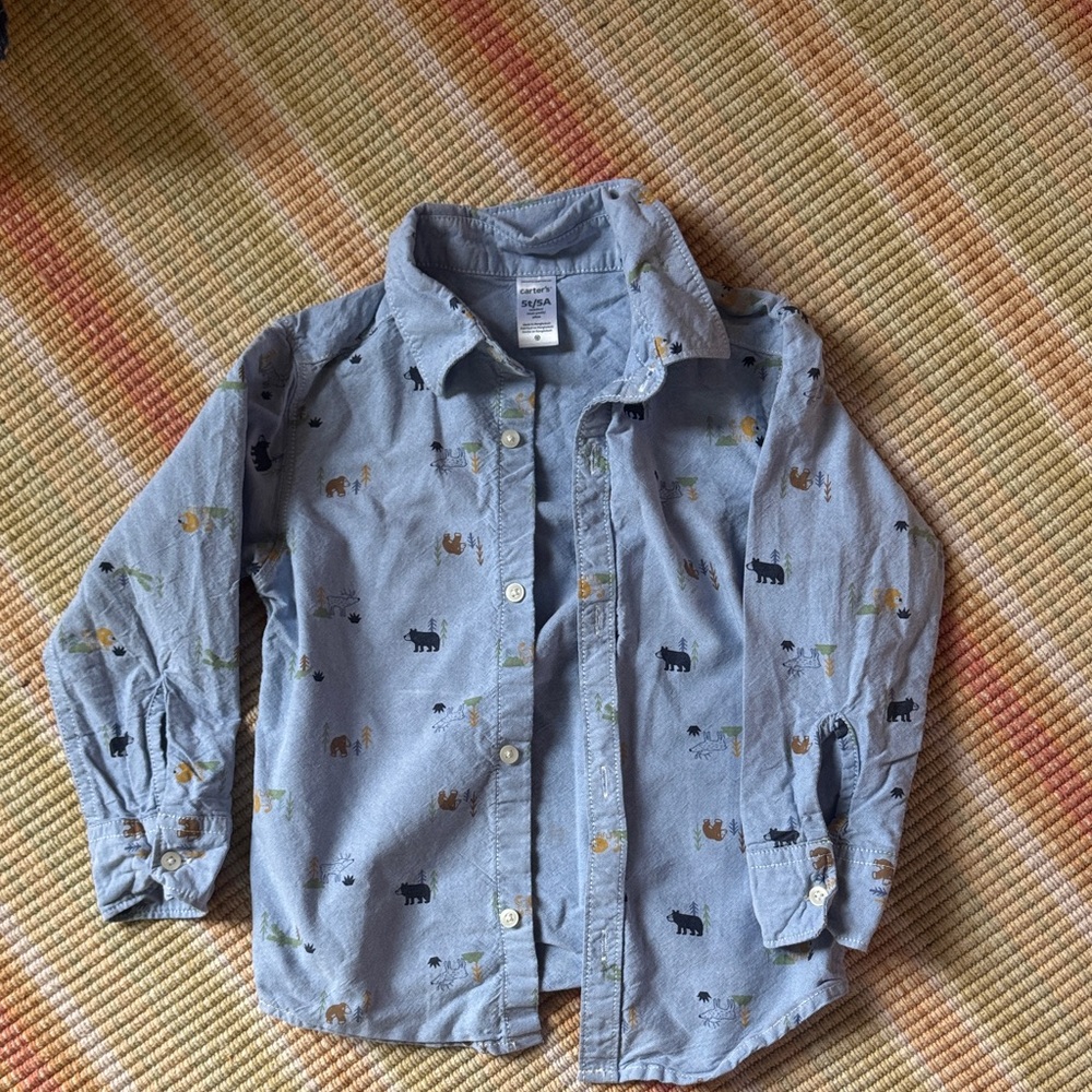 Carter's Blue Animal Print Shirt